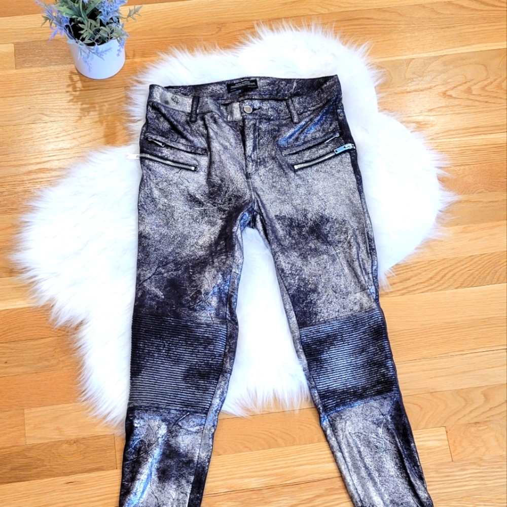 Zara Metalic Moto Pants